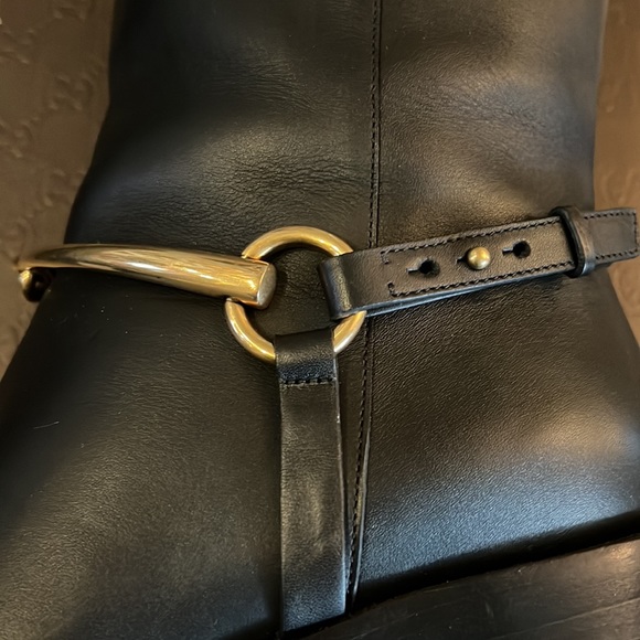 GUCCI LIFFORD leather horsebit knee
high riding boots. 🆕 - Picture 11 of 13